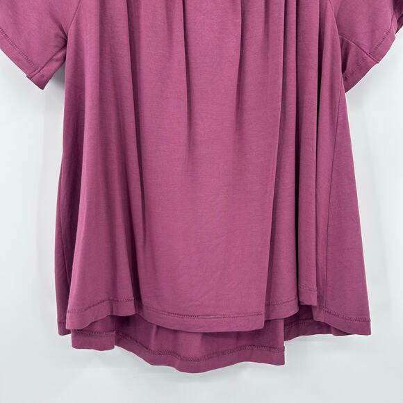 Wilfred Sartre Aritzia Off Shoulder Blouse Short Sleeve Mauve Womens Sz XXS - Picture 11 of 11